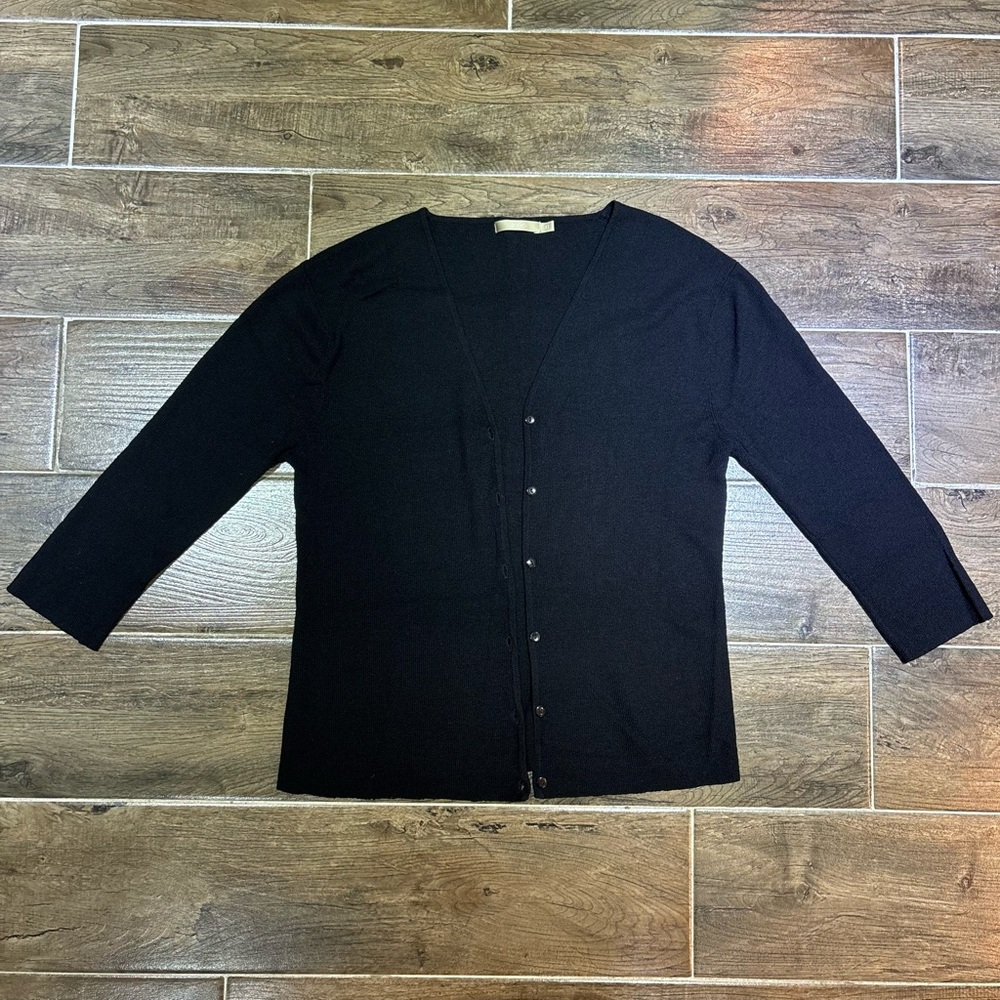 Black Knit 3/4 Sleeve Cardigan
